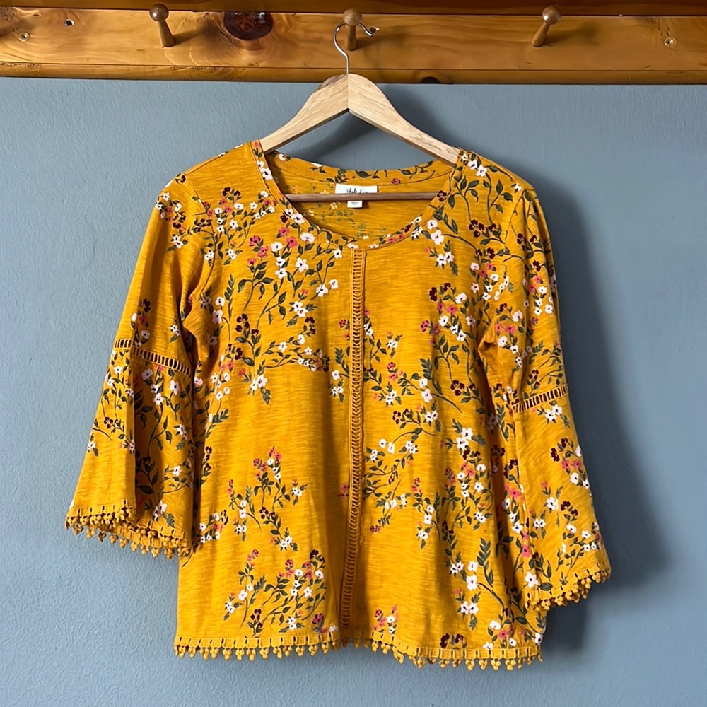 Style & Co three-quarter sleeve, blouse, – floral print